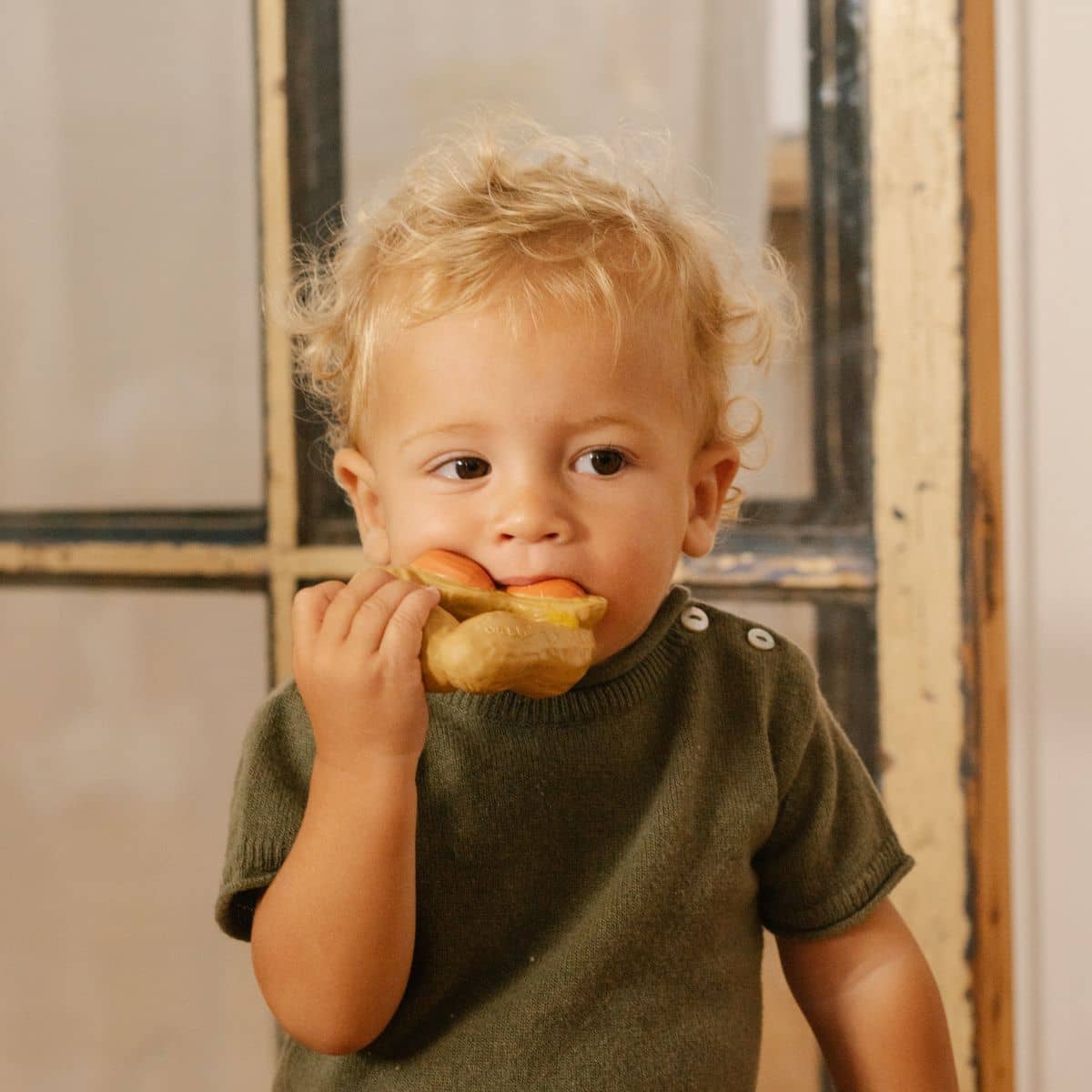 Oli & Carol Natural Rubber Teether - Paco the Peanut - Image 2