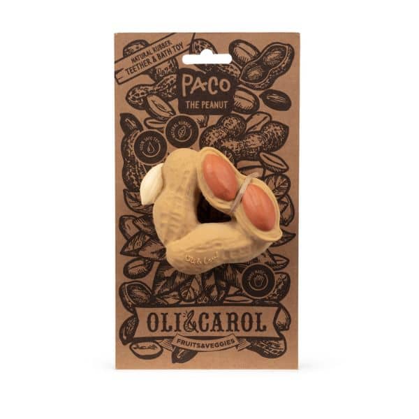 Oli & Carol Natural Rubber Teether - Paco the Peanut - Image 6