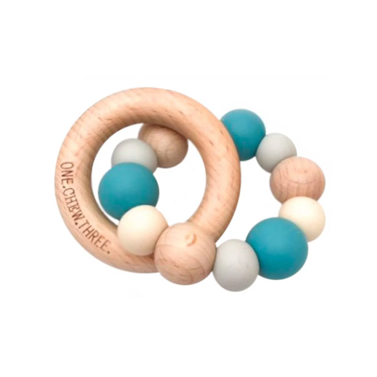 One.Chew.Three Naturals Silicone and Beech Wood Teether - Image 10
