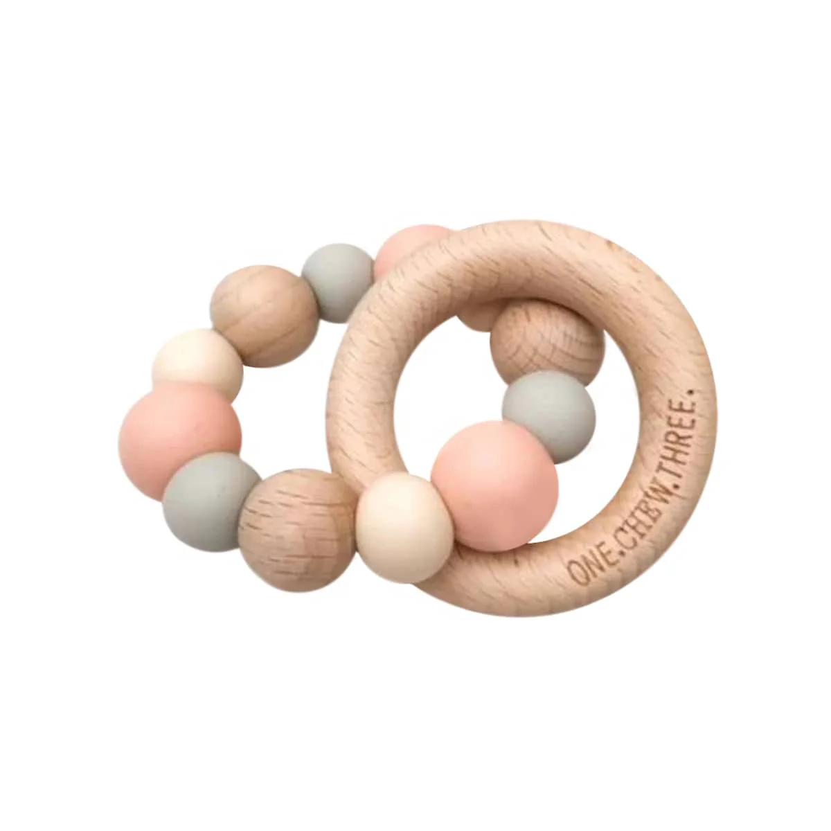 One.Chew.Three Naturals Silicone and Beech Wood Teether - Image 6