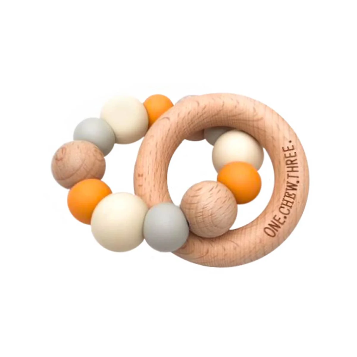 One.Chew.Three Naturals Silicone and Beech Wood Teether - Image 9