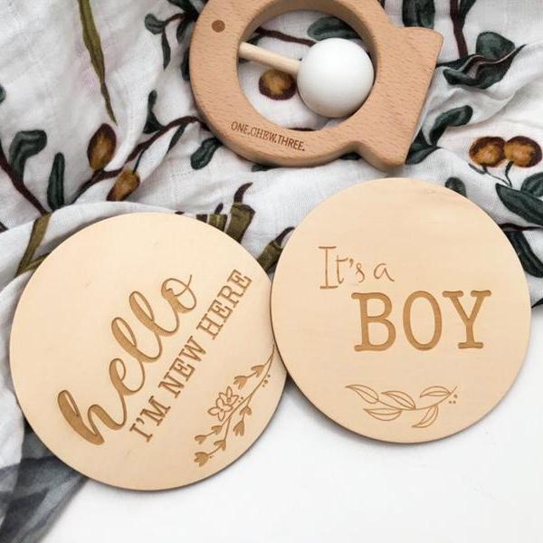 One.Chew.Three Wooden Milestone Plaque - 1pk - Image 2