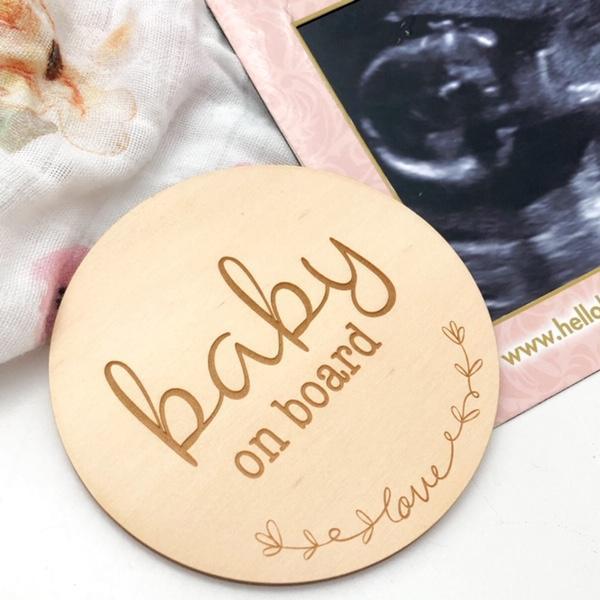 One.Chew.Three Wooden Milestone Plaque - Baby on Board - Image 2