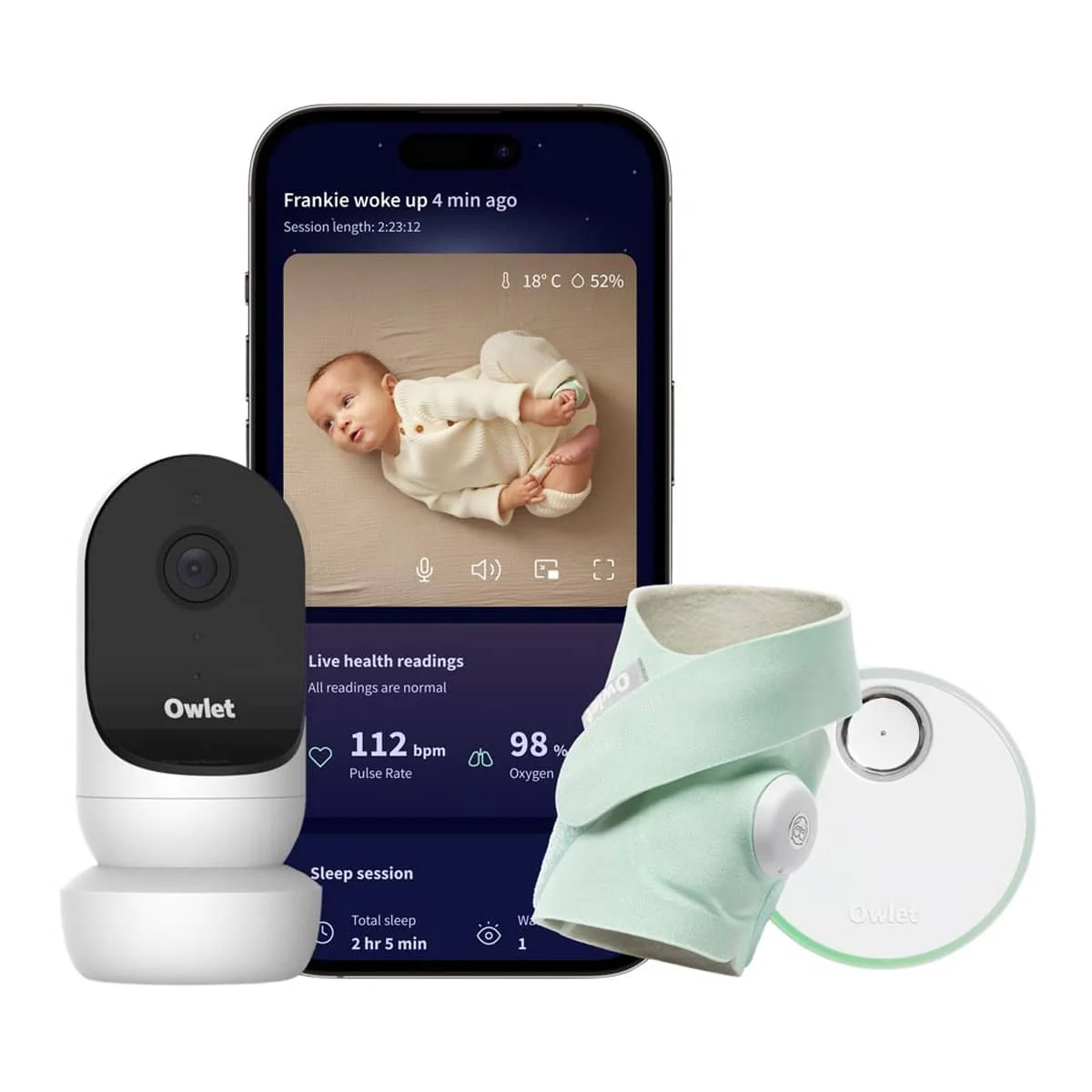 Owlet Dream Sock + Cam 2 Monitor Duo