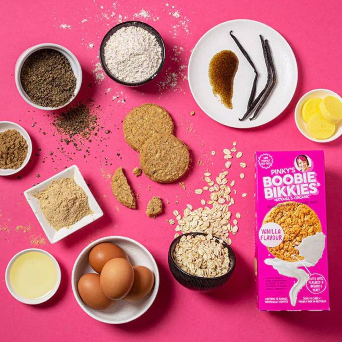 Pinky's Boobie Bikkies - Organic Oat and Vanilla Flavour - Image 3