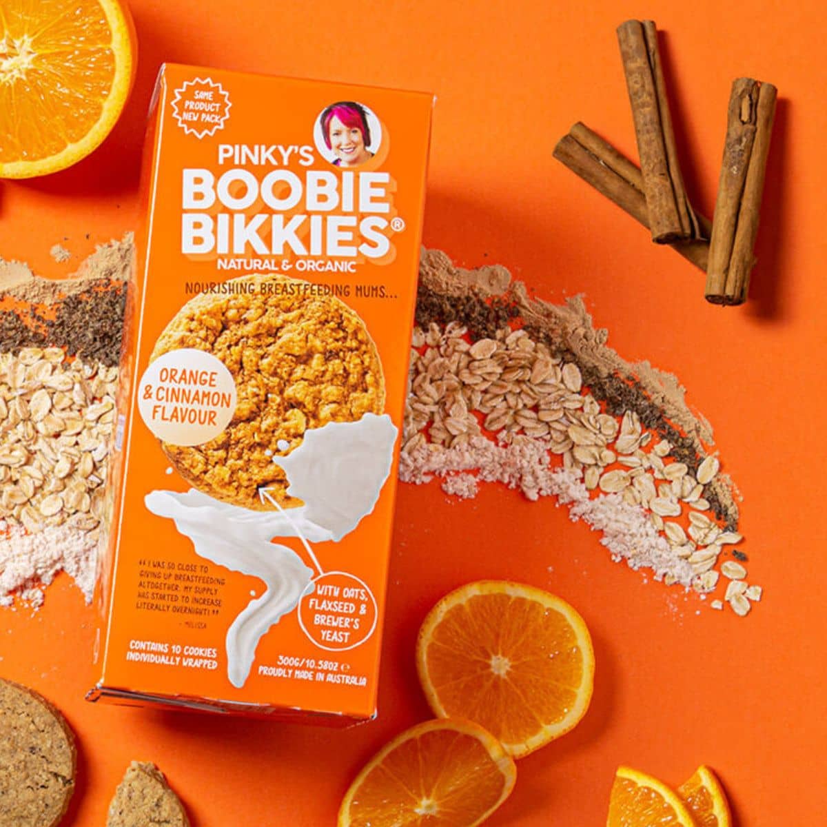 Pinky's Boobie Bikkies - Organic Oat, Orange and Cinnamon Flavour - Image 3