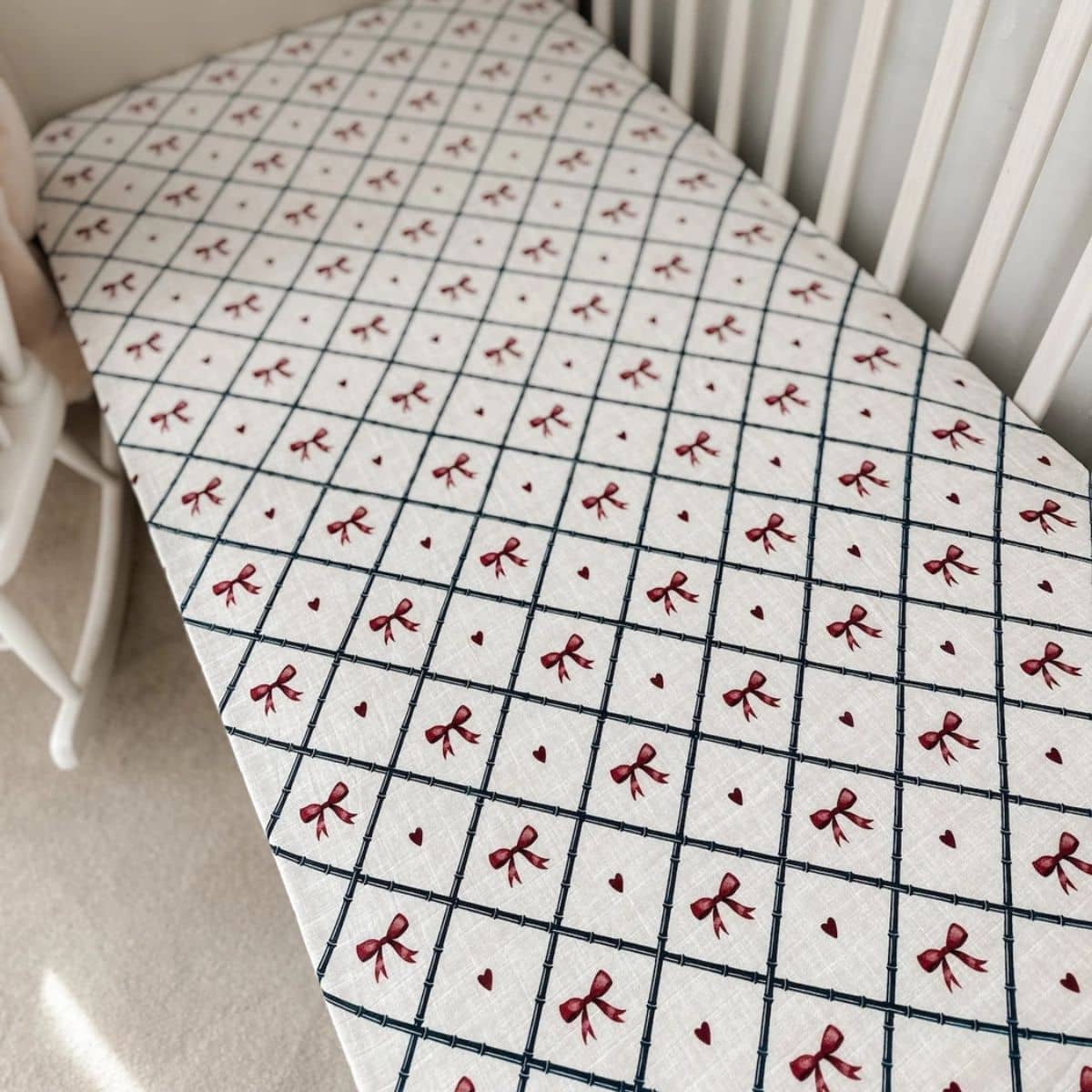 Pop Ya Tot Fitted Cotton Muslin Cot Sheet - Bow Peep - Image 2