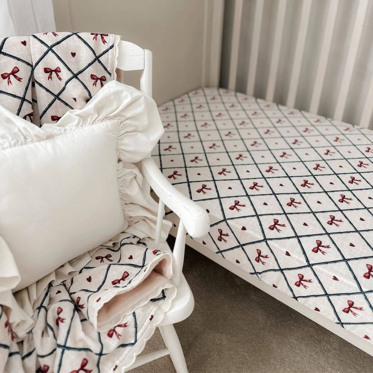 Pop Ya Tot Fitted Cotton Muslin Cot Sheet - Bow Peep - Image 3