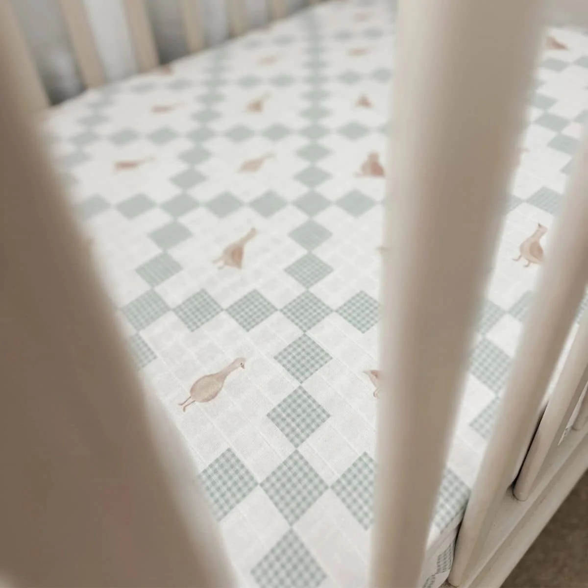Pop Ya Tot Fitted Cotton Muslin Cot Sheet - Goosey Gander - Image 3