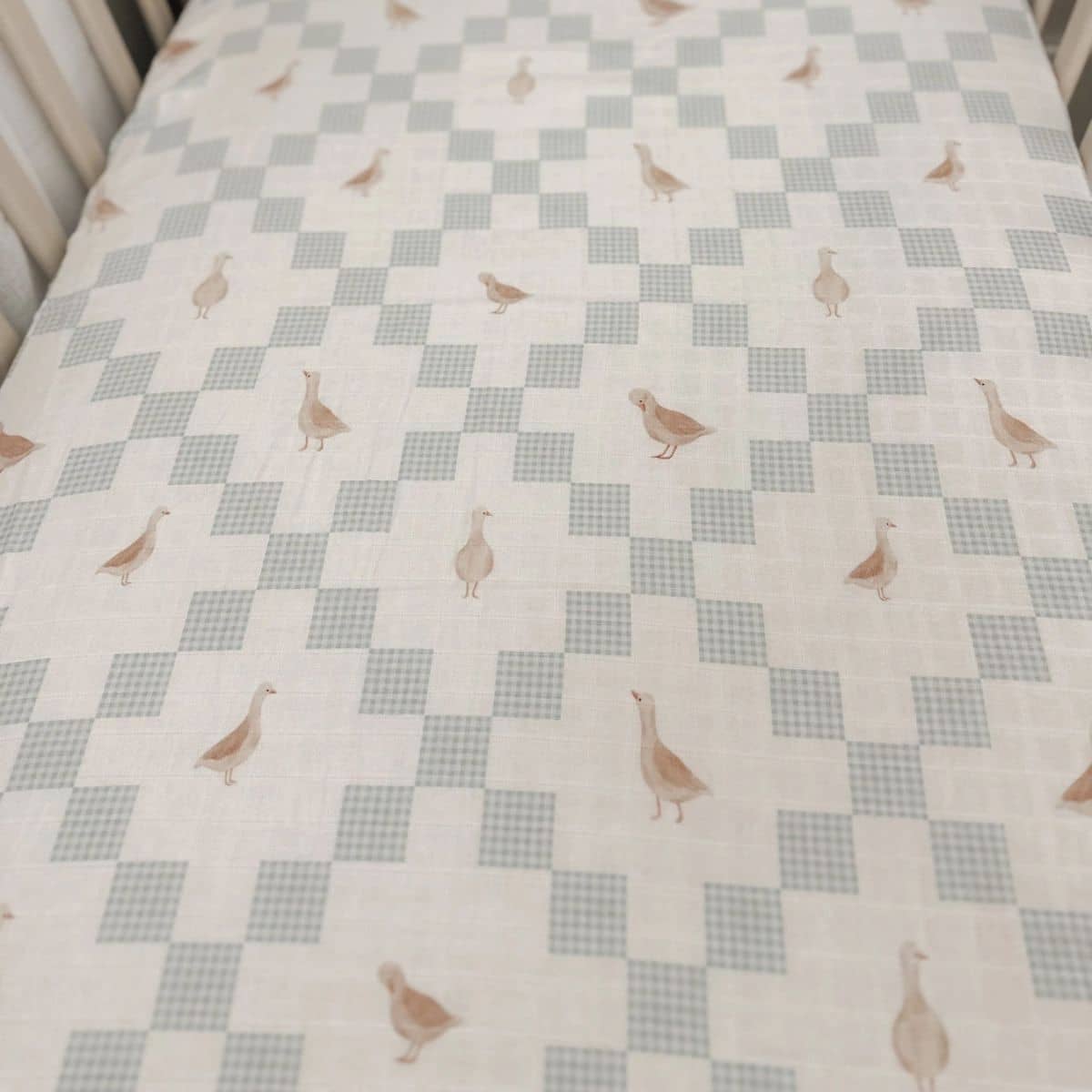 Pop Ya Tot Fitted Cotton Muslin Cot Sheet - Goosey Gander - Image 4