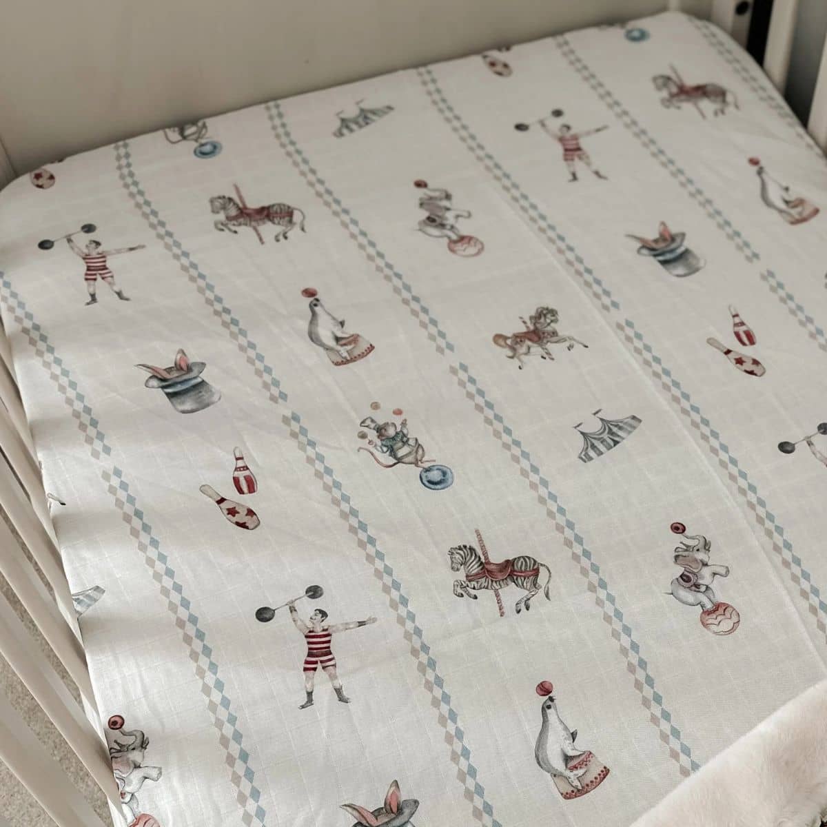 Pop Ya Tot Fitted Cotton Muslin Cot Sheet - Le Cirque - Image 2