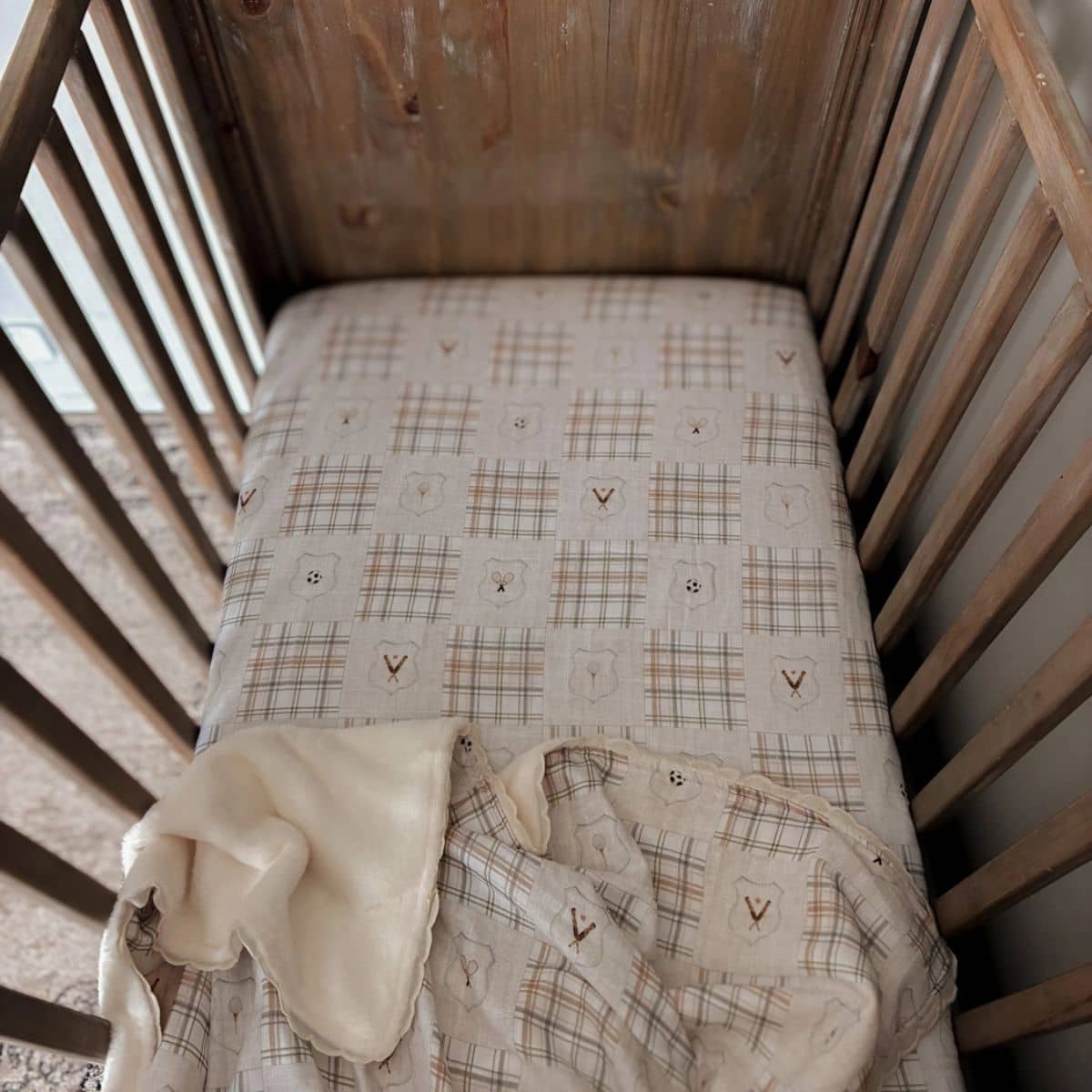 Pop Ya Tot Fitted Cotton Muslin Cot Sheet - Old Sport - Image 4
