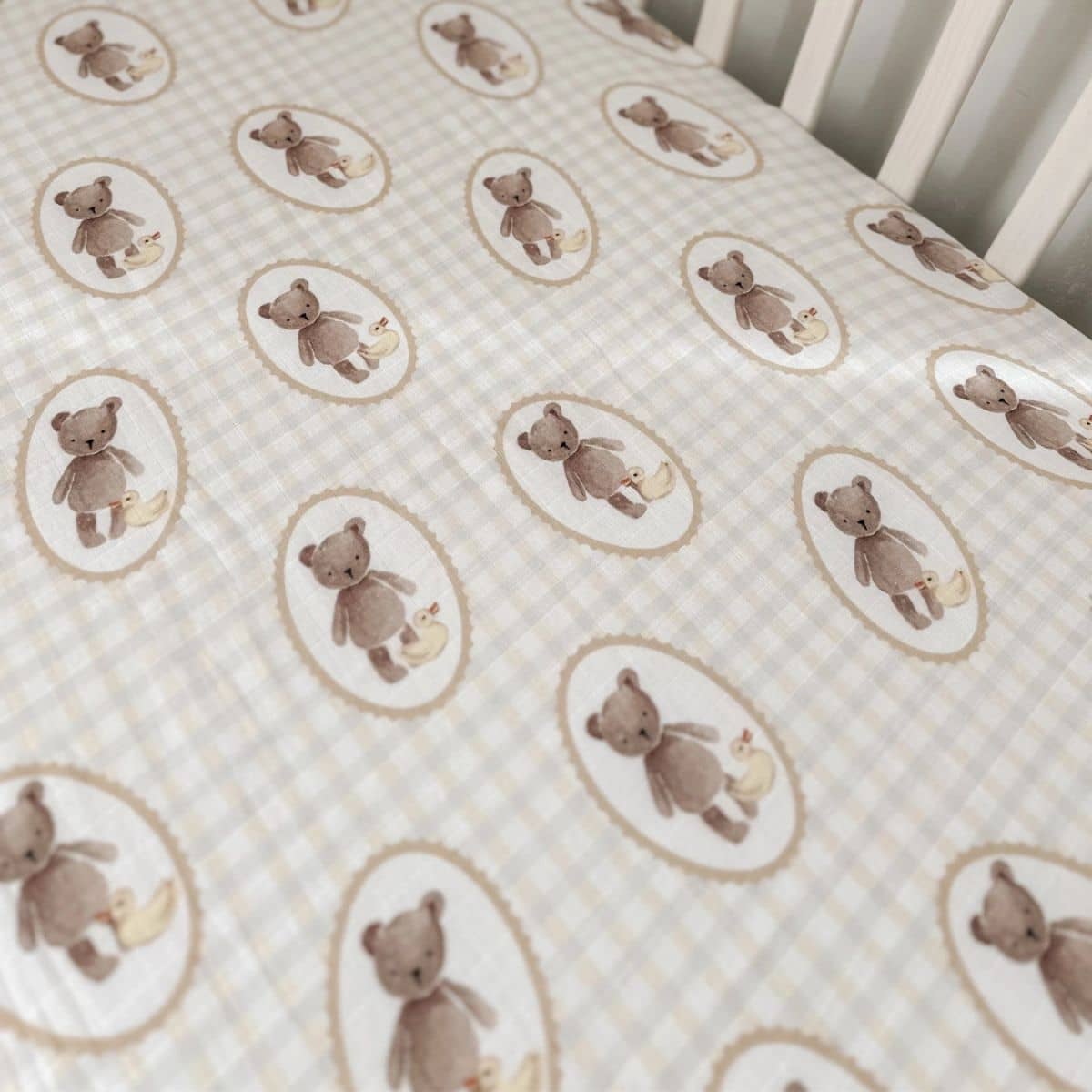 Pop Ya Tot Fitted Cotton Muslin Cot Sheet - Ted & Duck - Image 2