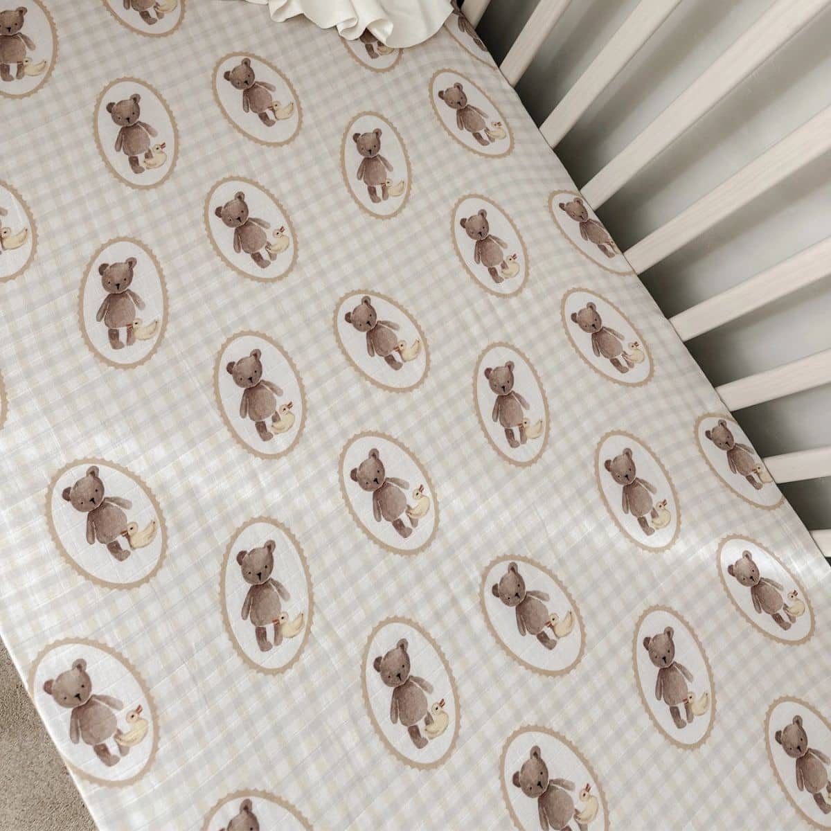 Pop Ya Tot Fitted Cotton Muslin Cot Sheet - Ted & Duck - Image 4