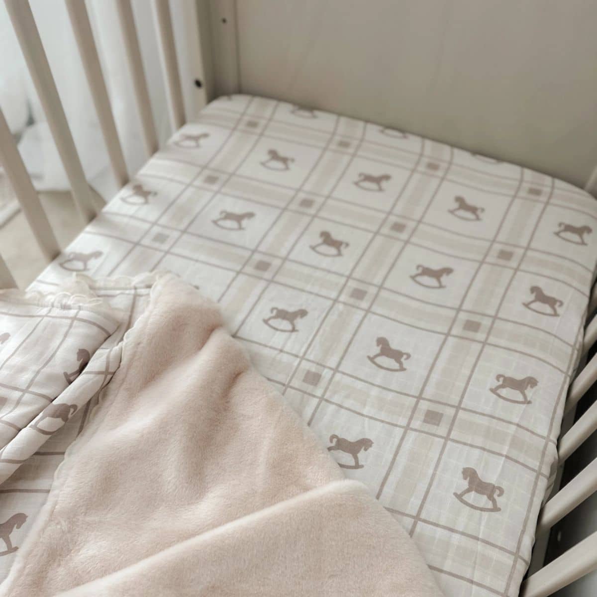 Pop Ya Tot Fitted Cotton Muslin Cot Sheet - The Rocking Horse - Image 2