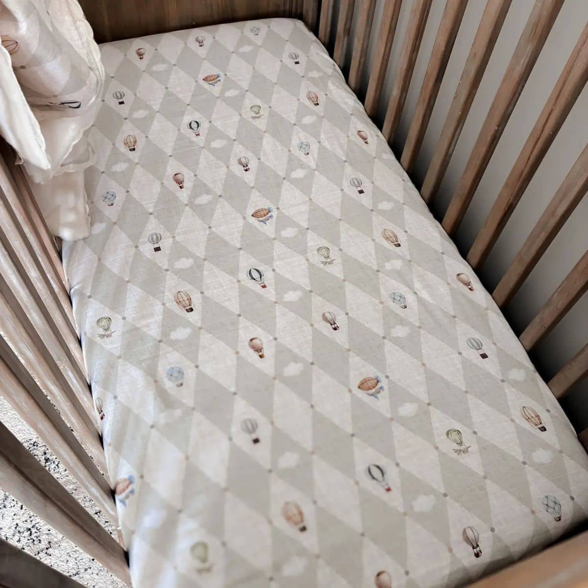 Pop Ya Tot Fitted Cotton Muslin Cot Sheet - Up and Away - Image 3