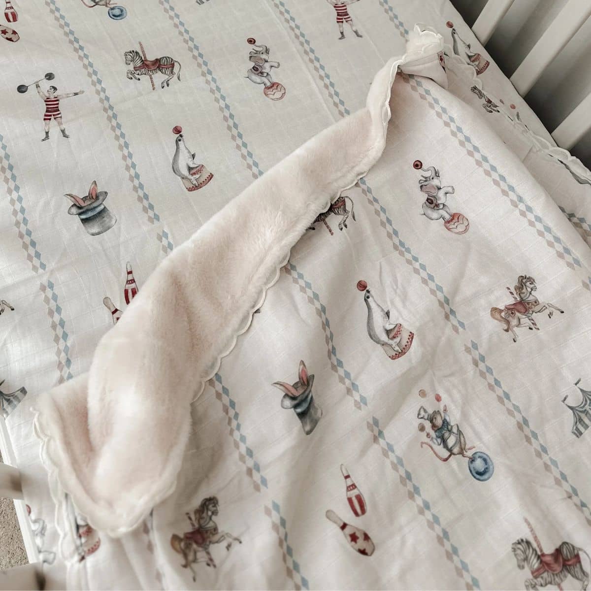 Pop Ya Tot Fur Lined Cot Blanket - Le Cirque - Image 2