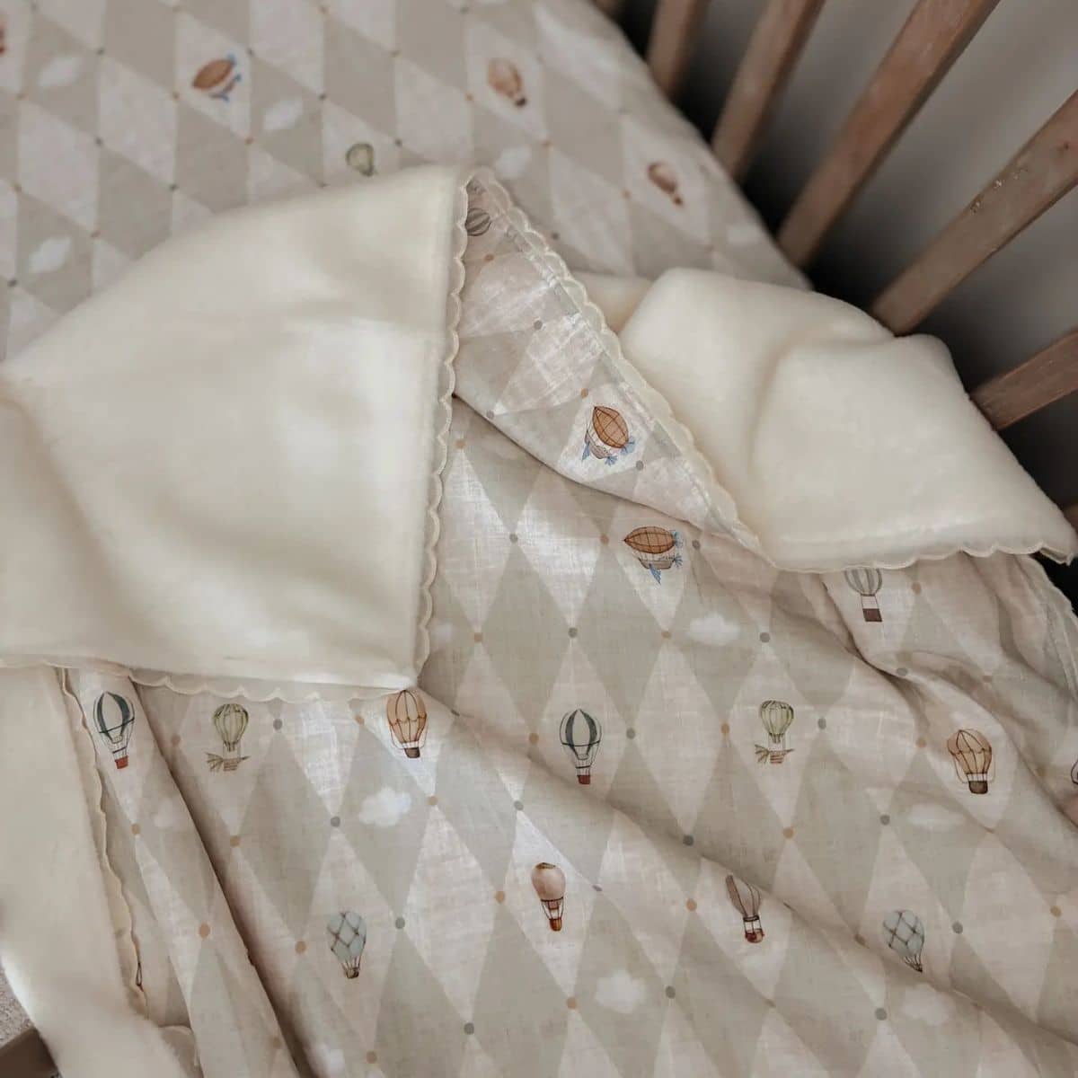 Pop Ya Tot Fur Lined Cot Blanket - Up and Away - Image 2