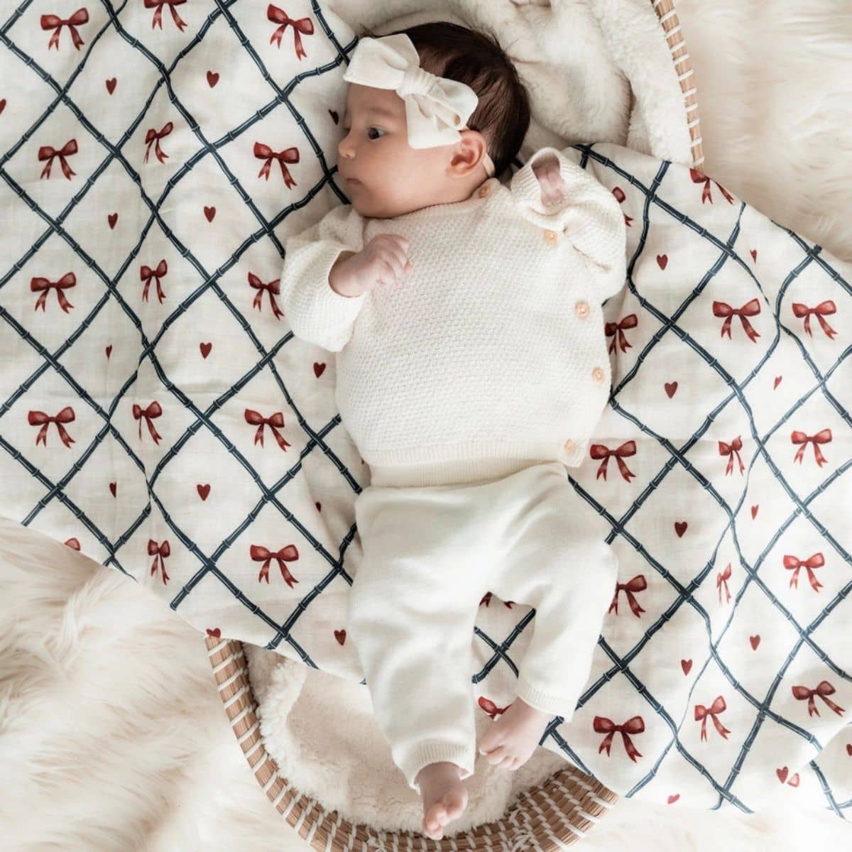 Pop Ya Tot Organic Cotton Swaddle Wrap - Bow Peep - Image 2