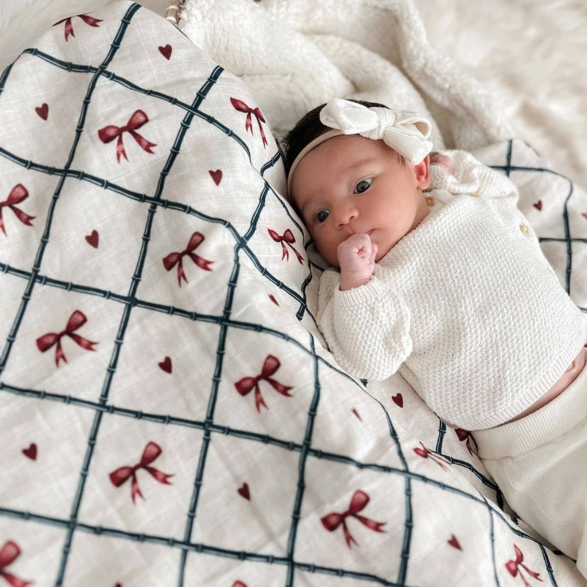 Pop Ya Tot Organic Cotton Swaddle Wrap - Bow Peep - Image 3