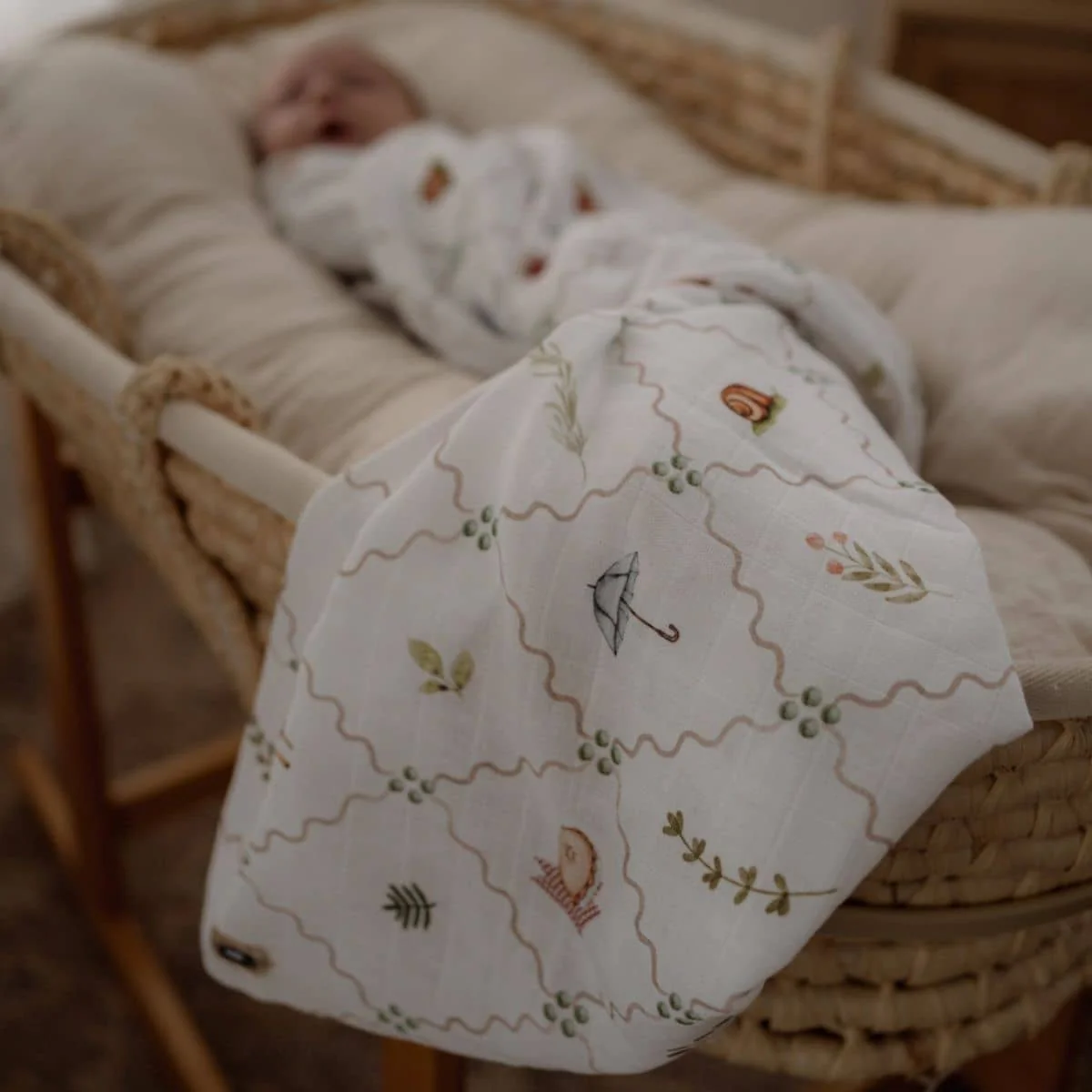 Pop Ya Tot Organic Cotton Swaddle Wrap - Cottage Picnic - Image 5