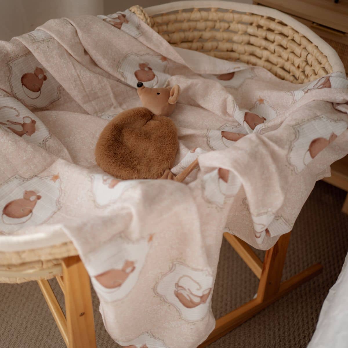 Pop Ya Tot Organic Cotton Swaddle Wrap - Sweet Squeak - Image 5