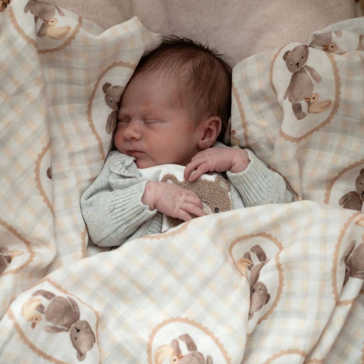 Pop Ya Tot Organic Cotton Swaddle Wrap - Ted & Duck - Image 2