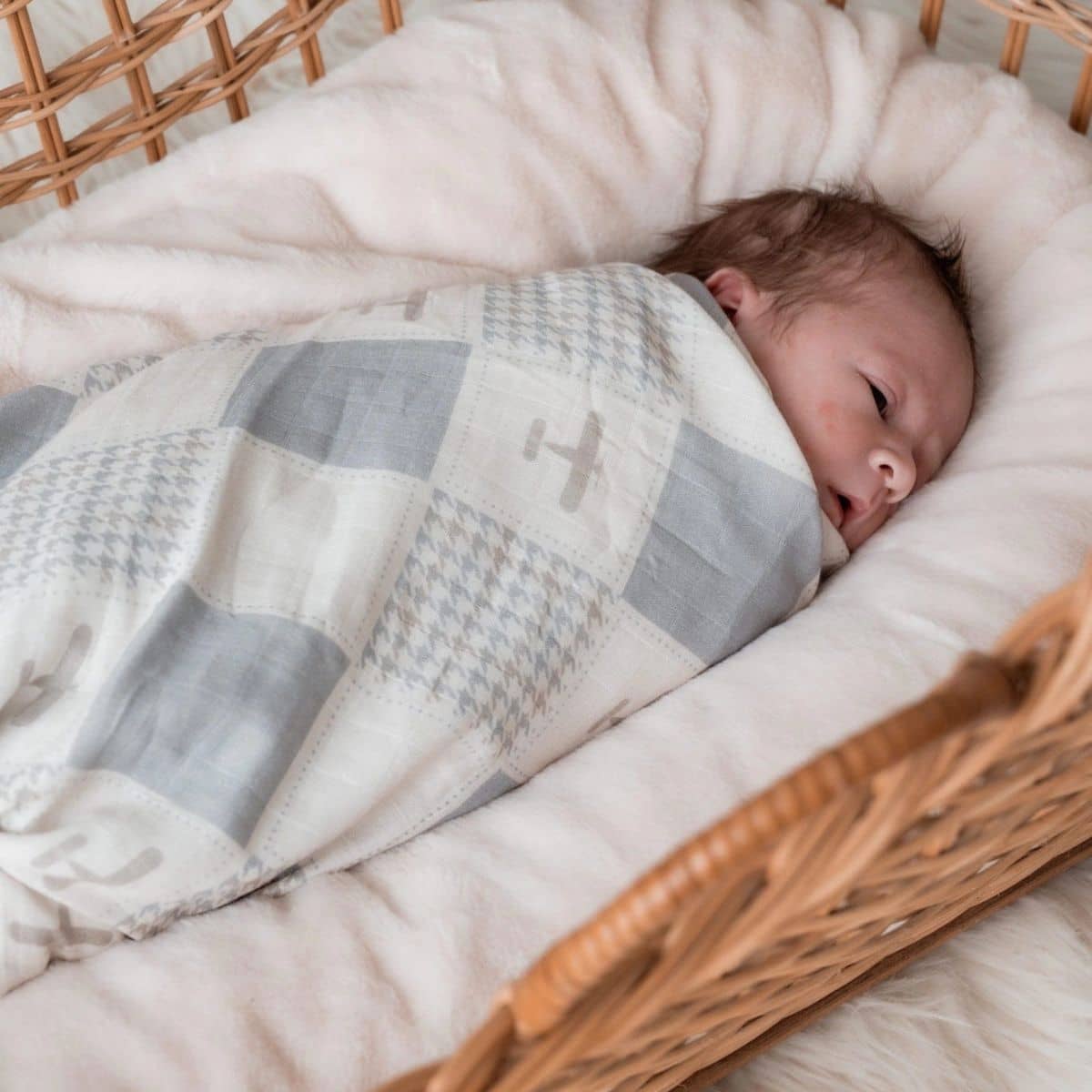 Pop Ya Tot Organic Cotton Swaddle Wrap - Wright Flyer - Image 2