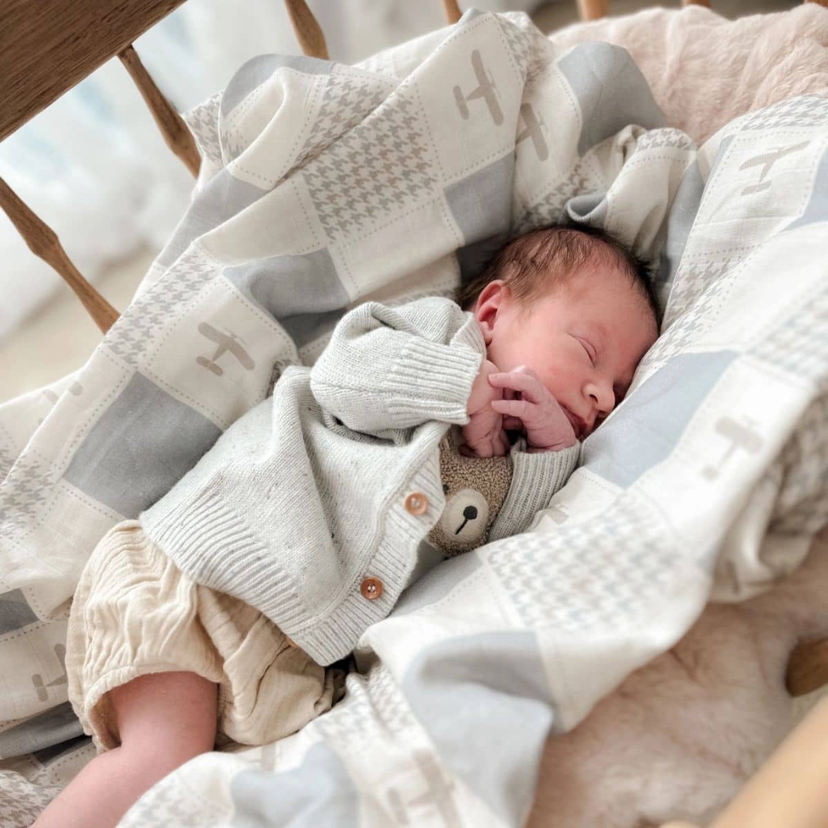 Pop Ya Tot Organic Cotton Swaddle Wrap - Wright Flyer - Image 6