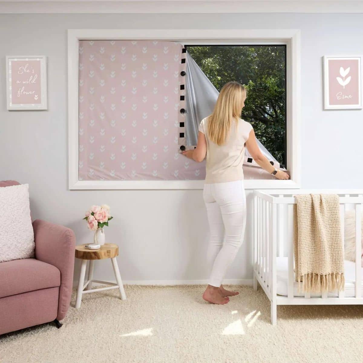 Porta Fox Portable Blackout Blind - Petal Pink - Image 4