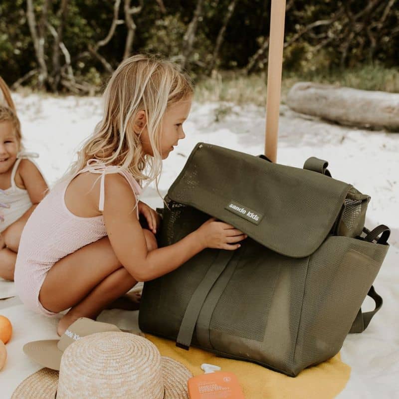 Sande Kids Beach Hauler - Mesh Backpack - Pandanus - Image 8