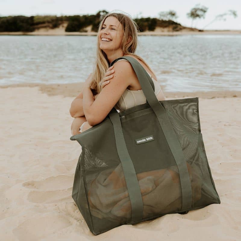 Sande Kids Beach Hauler - Mesh Beach Bag – Pandanus - Image 7