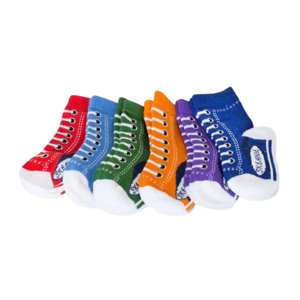 Skeanie Six Pack Baby Socks - Sneakers
