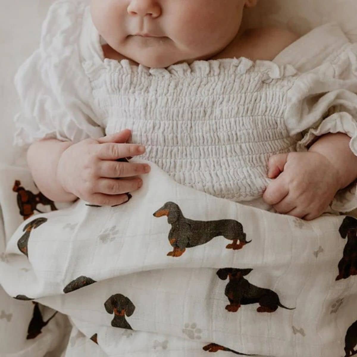 Smitten Bub Co Bamboo / Cotton Muslin Wrap - Dachshund - Image 2