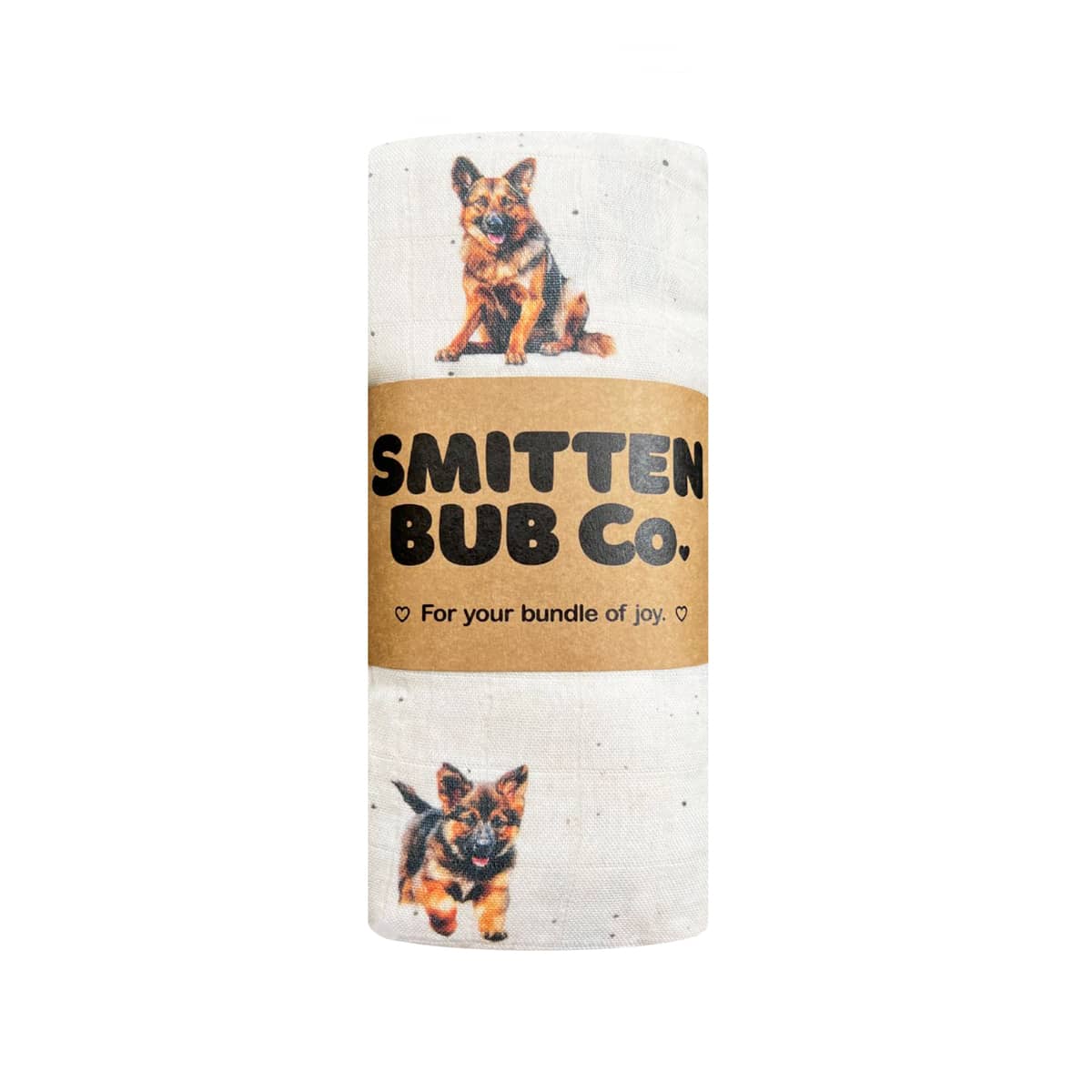 Smitten Bub Co Bamboo / Cotton Muslin Wrap - German Shepherd