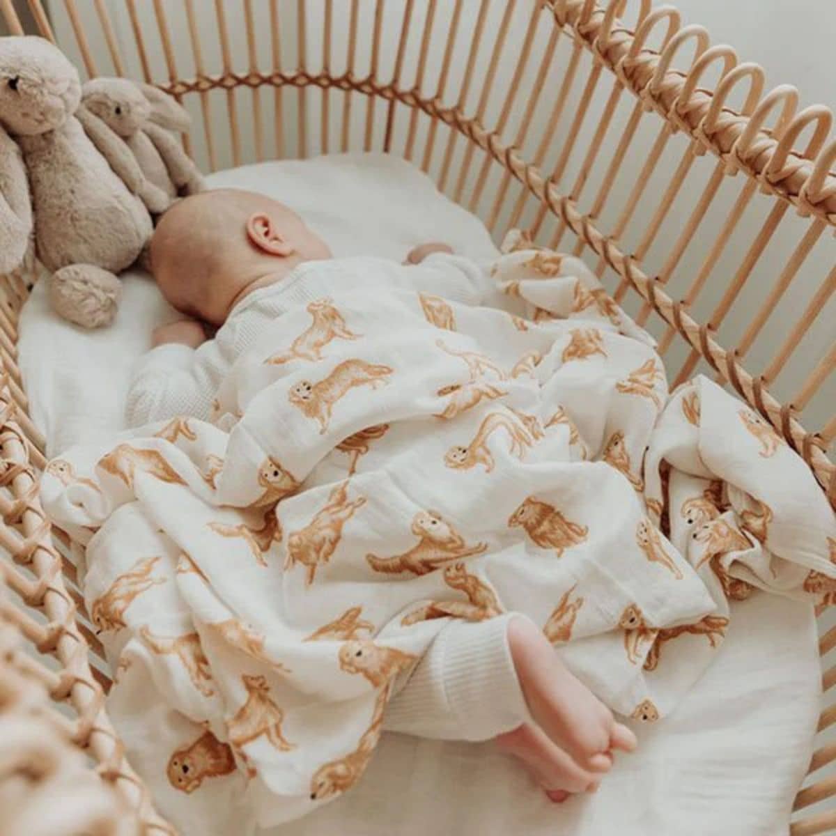 Smitten Bub Co Bamboo / Cotton Muslin Wrap - Golden Retriever - Image 2