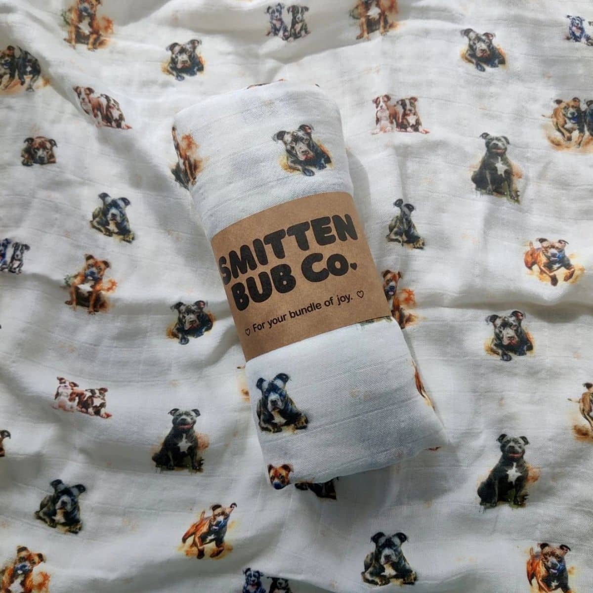 Smitten Bub Co Bamboo / Cotton Muslin Wrap - Staffy - Image 3