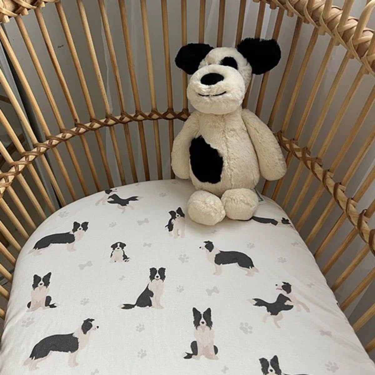 Smitten Bub Co Fitted Bassinet Sheet and Change Pad Cover - Border Collie - Image 2