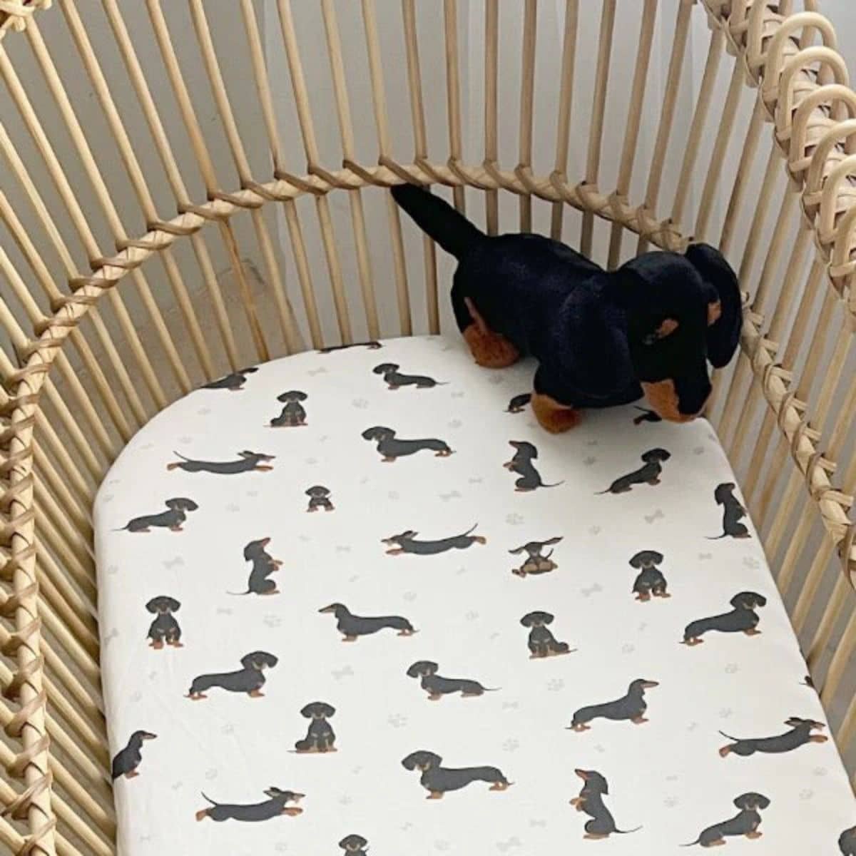Smitten Bub Co Fitted Bassinet Sheet and Change Pad Cover - Dachshund - Image 2