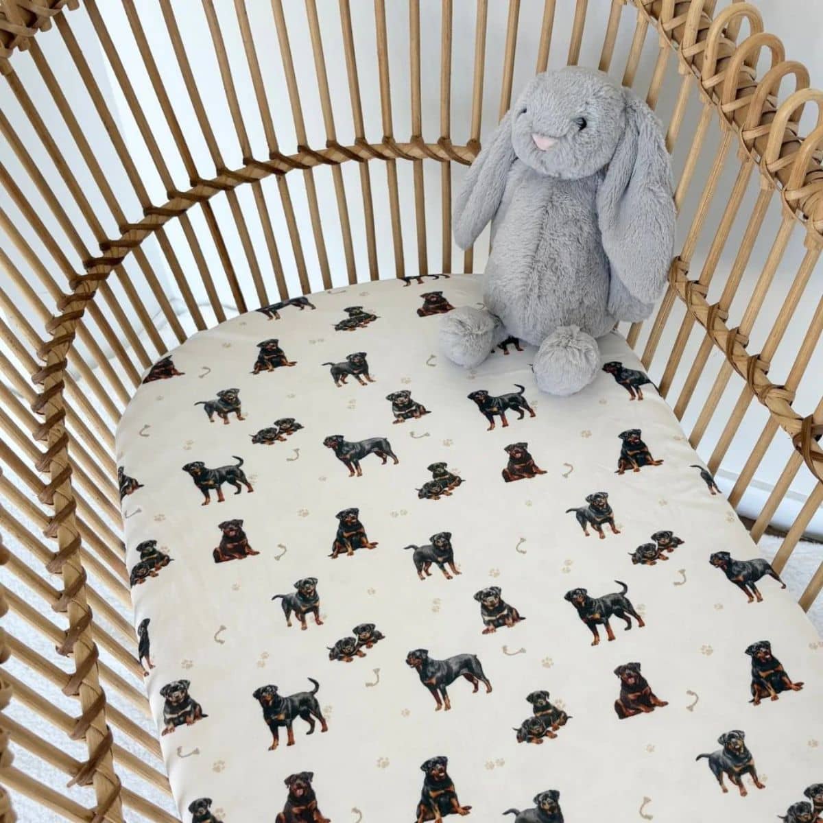 Smitten Bub Co Fitted Bassinet Sheet and Change Pad Cover - Rottweiler - Image 2