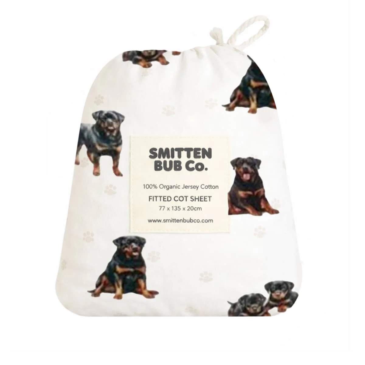 Smitten Bub Co Fitted Cot Sheet - Rottweiler