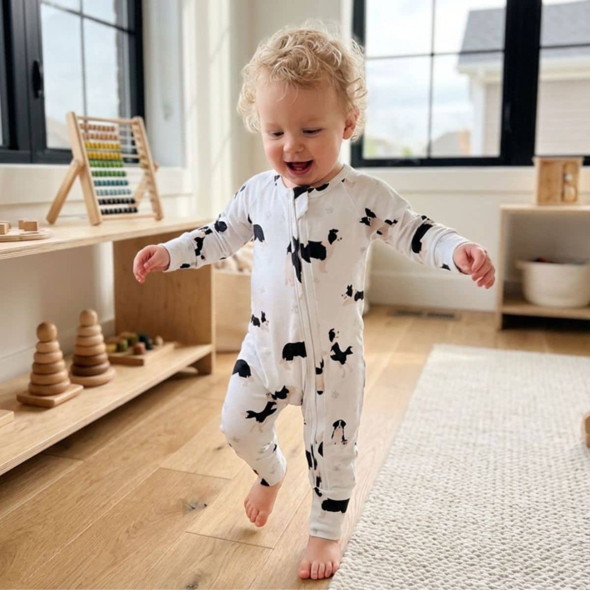 Smitten Bub Co Full Zip Romper - Border Collie - Image 3