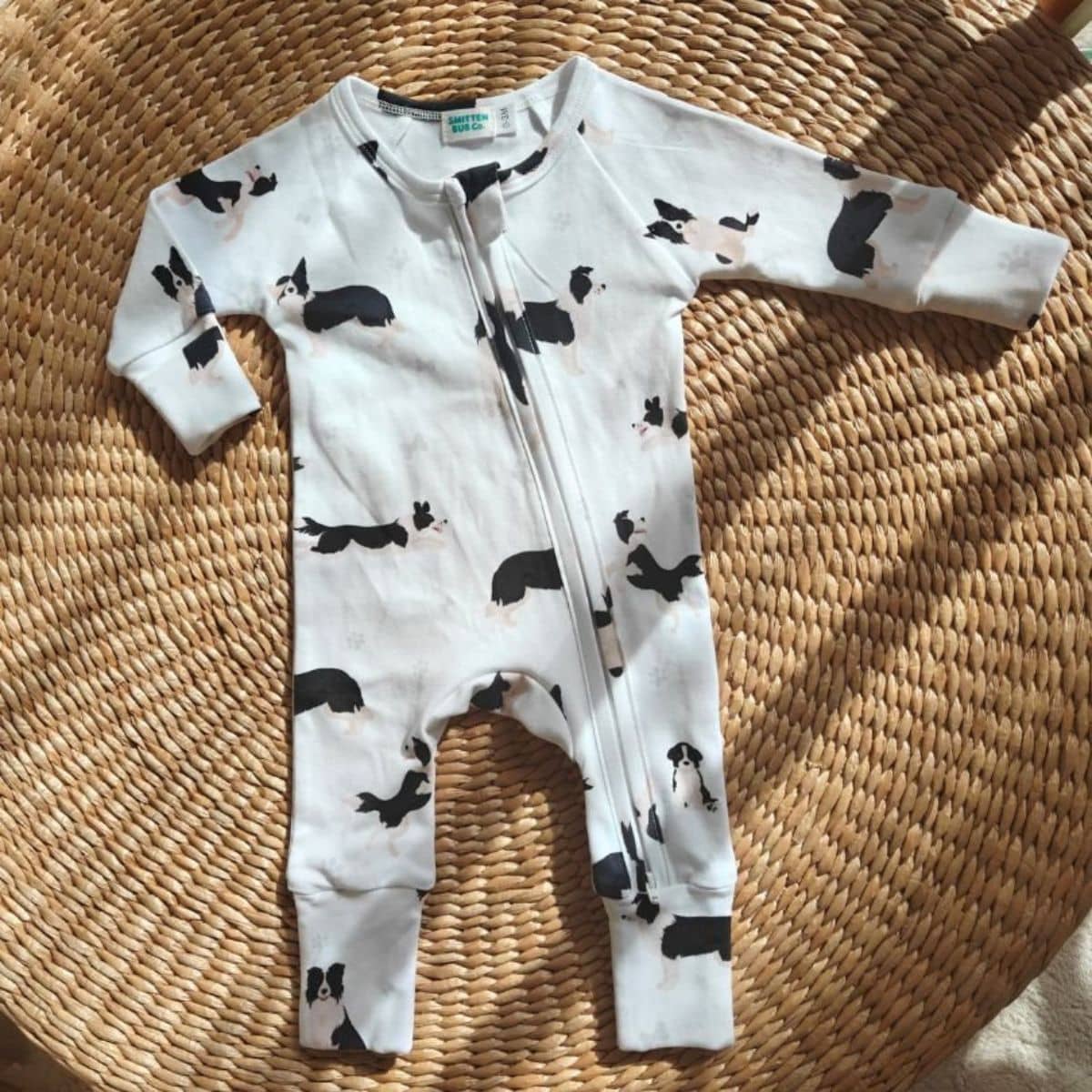 Smitten Bub Co Full Zip Romper - Border Collie - Image 4