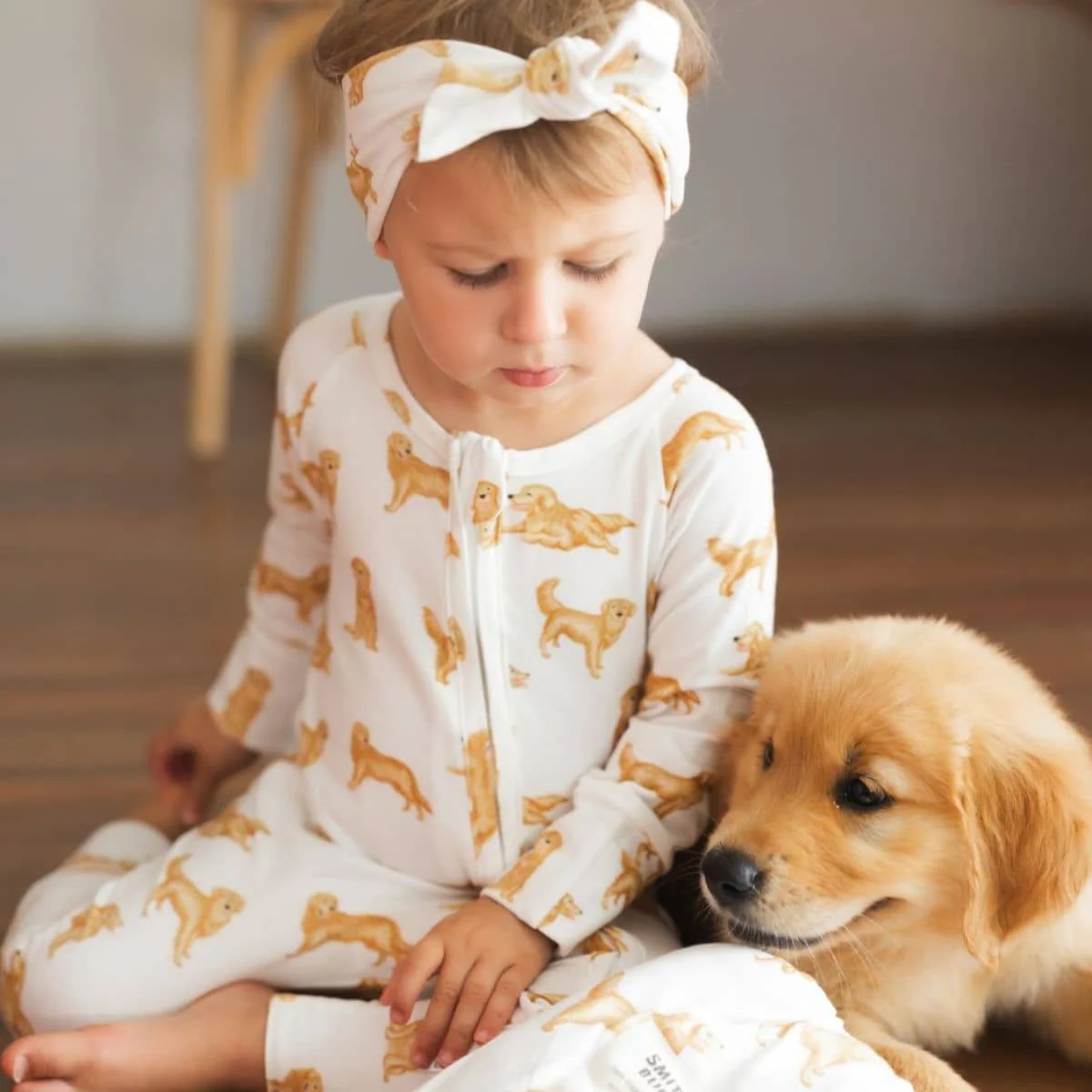 Smitten Bub Co Full Zip Romper - Golden Retriever - Image 2