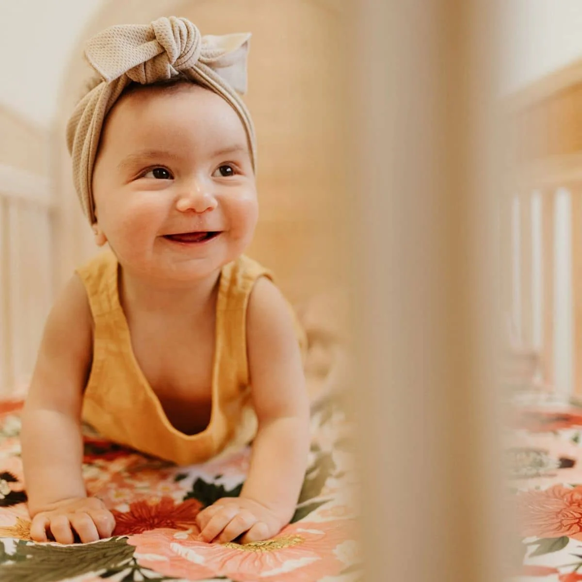 Snug as a Bub + Co Fitted Cot Sheet - Les Fleurs - Image 4