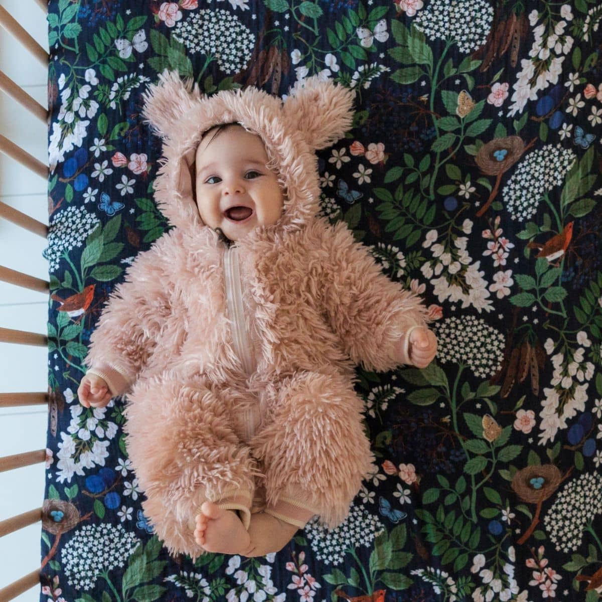 Snug as a Bub + Co Fitted Cot Sheet - Night Garden - Image 4
