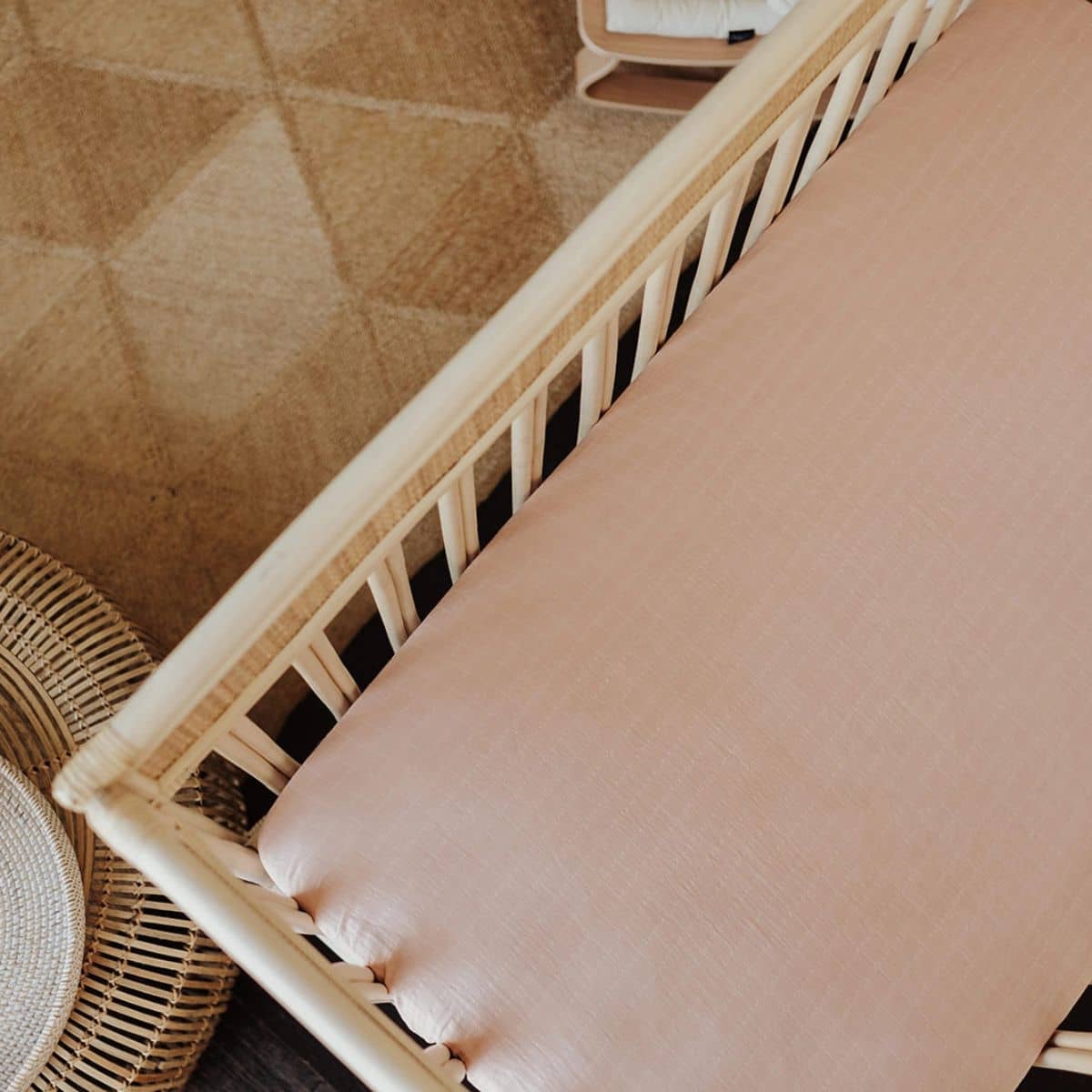 Snug as a Bub + Co Fitted Cot Sheet - Rose Clay - Image 2