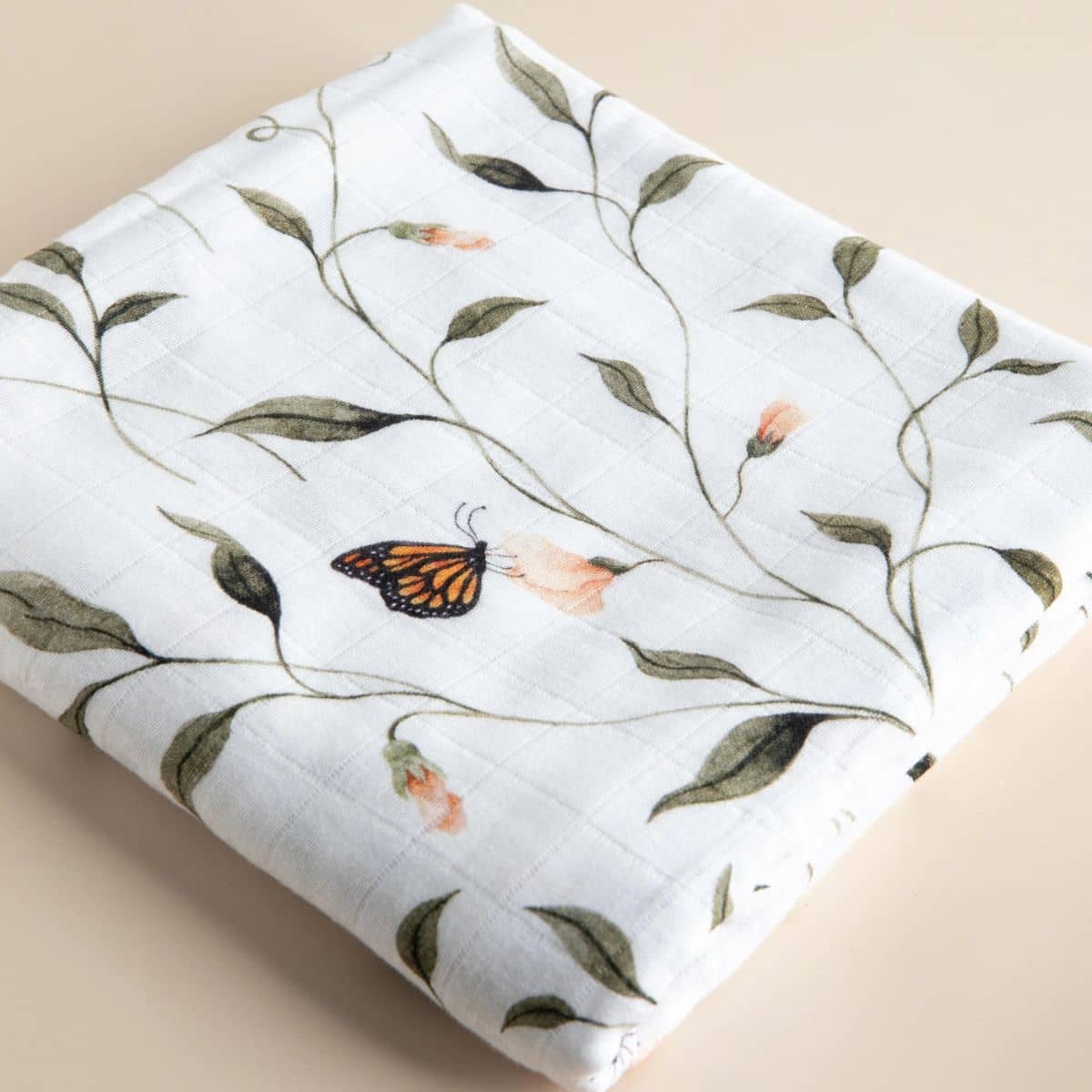 Snug as a Bub + Co Organic Cotton Muslin Swaddle - Fly Away, Butterfly - Image 4