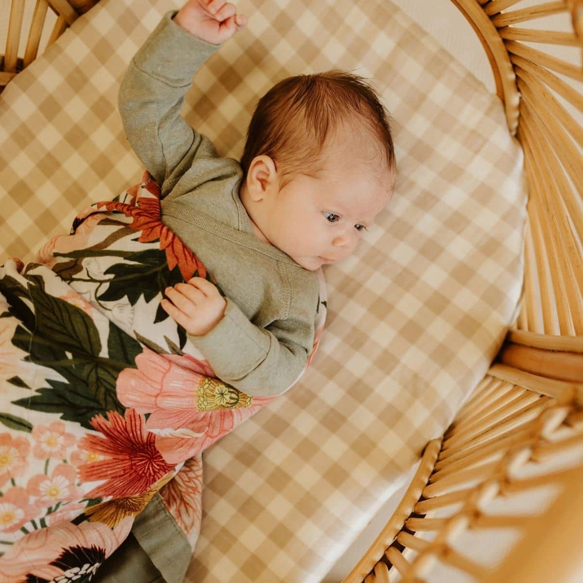Snug as a Bub + Co Organic Cotton Muslin Swaddle - Les Fleurs - Image 4