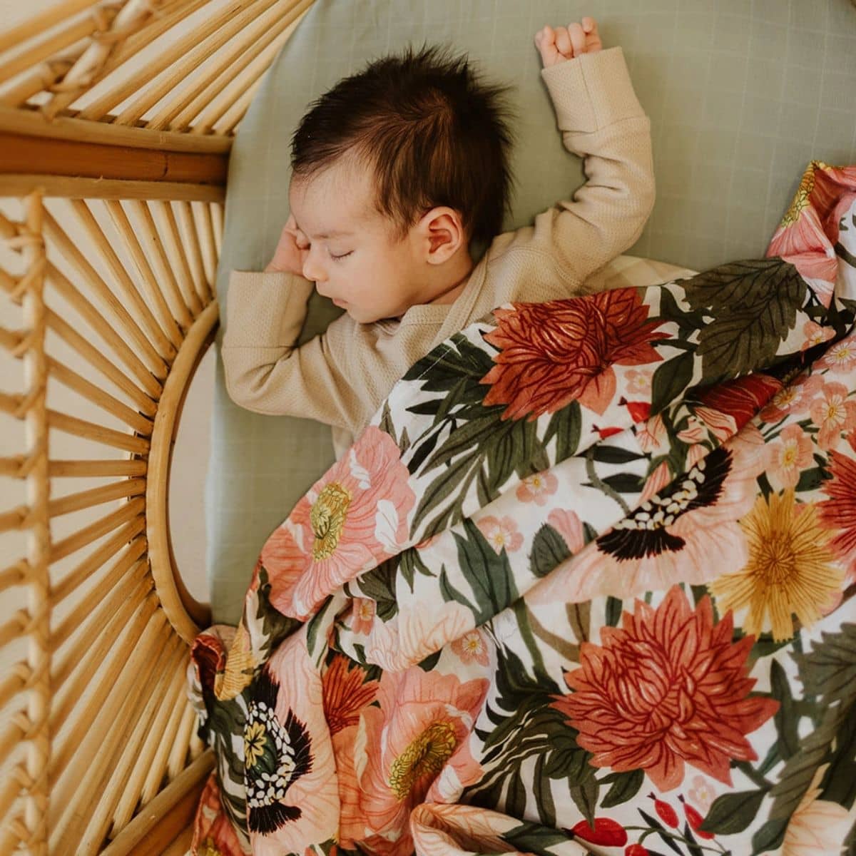Snug as a Bub + Co Organic Cotton Muslin Swaddle - Les Fleurs - Image 6